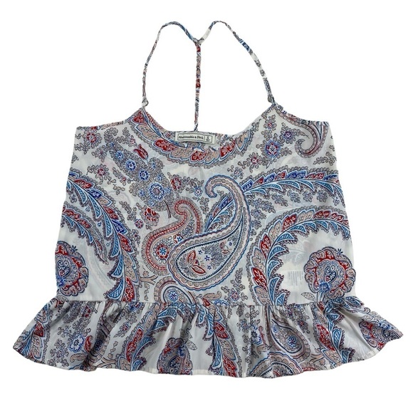 Abercrombie & Fitch Women’s Paisley VNeck  TBack Camisole Tank Top Sz S - Picture 1 of 13